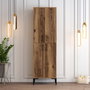 Hanah Home Berlin A Mueble Zapatero Industrial Nogal Metal 60x200x35 cm